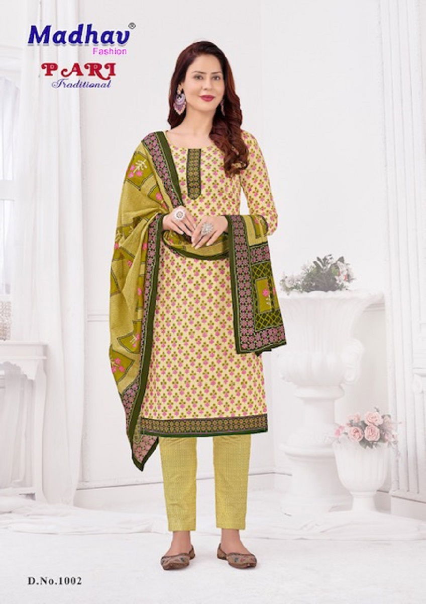 Madhav Pari Traditional Vol 1 Printed Cotton Readymade Suits
